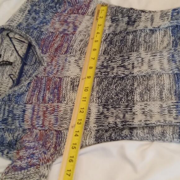 Poof Women's Striped v-neck Knitted Long sleeve with pockets Medium Dress. WARM - Picture 6 of 8